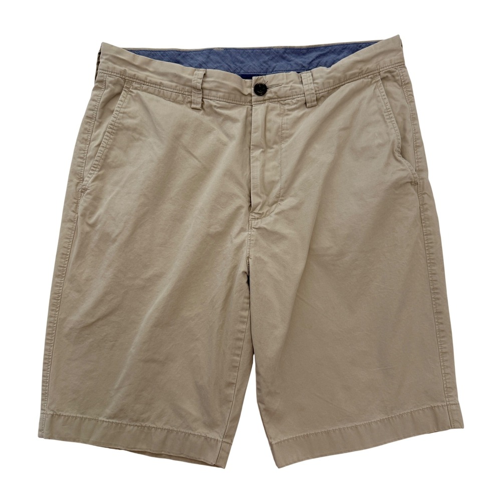 J.Crew Club Short Mens 32 Khaki Tan Cotton Chino Flat Front Casual Shorts